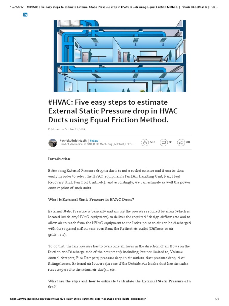 HVAC_ Five Easy Steps to Estimate External Static Pressure Drop in