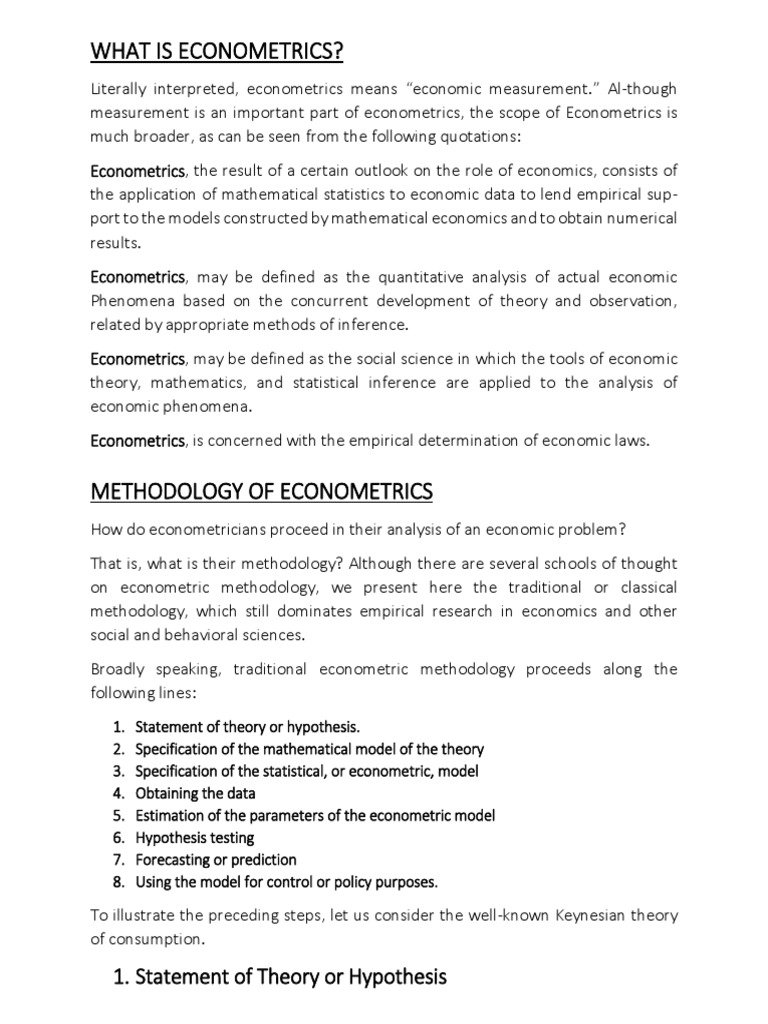 Econometrics: Definition, Models, and Methods