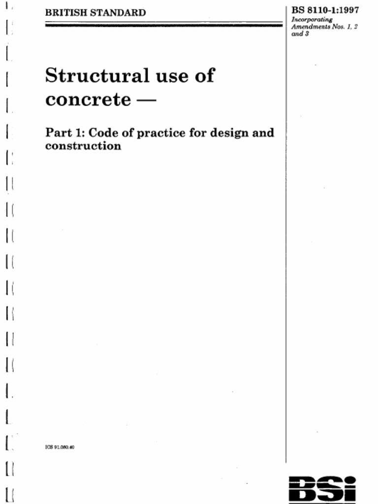 BS 8110;1997 Part 1 Structural Use of Concrete