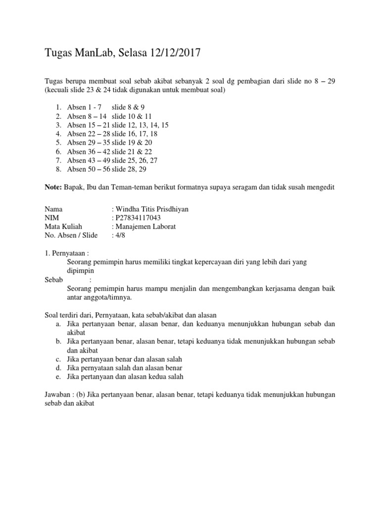 Pertanyaan Sebab Akibat / 5 Contoh Soal Sbmptn Geografi