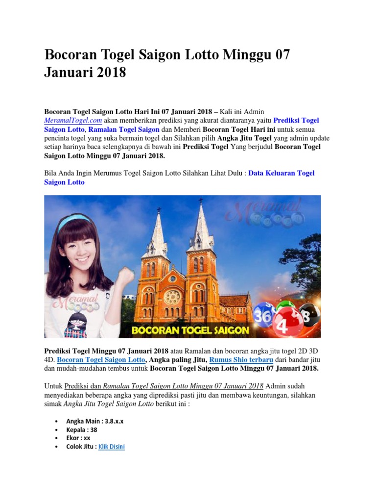 13 Keluaran saigon lotto hari ini