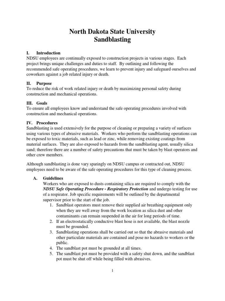 Sandblasting PDF Personal Protective Equipment Safety