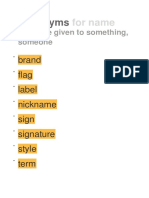 Synonyms for "name