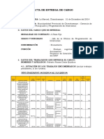 Acta de Entrega de Cargo