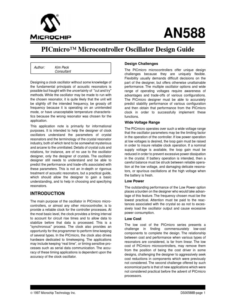 (Ebook - PDF) Picmicro Microcontroller Oscillator Design Guide PDF ...