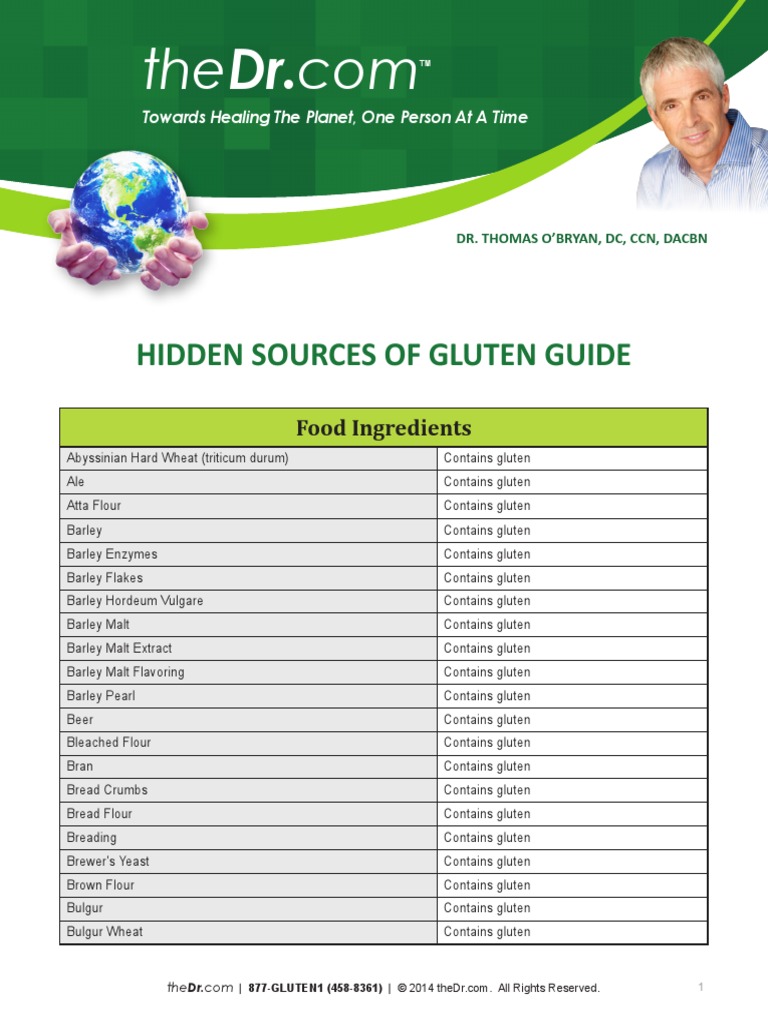 SOURCES OF GLUTEN intelligence overview