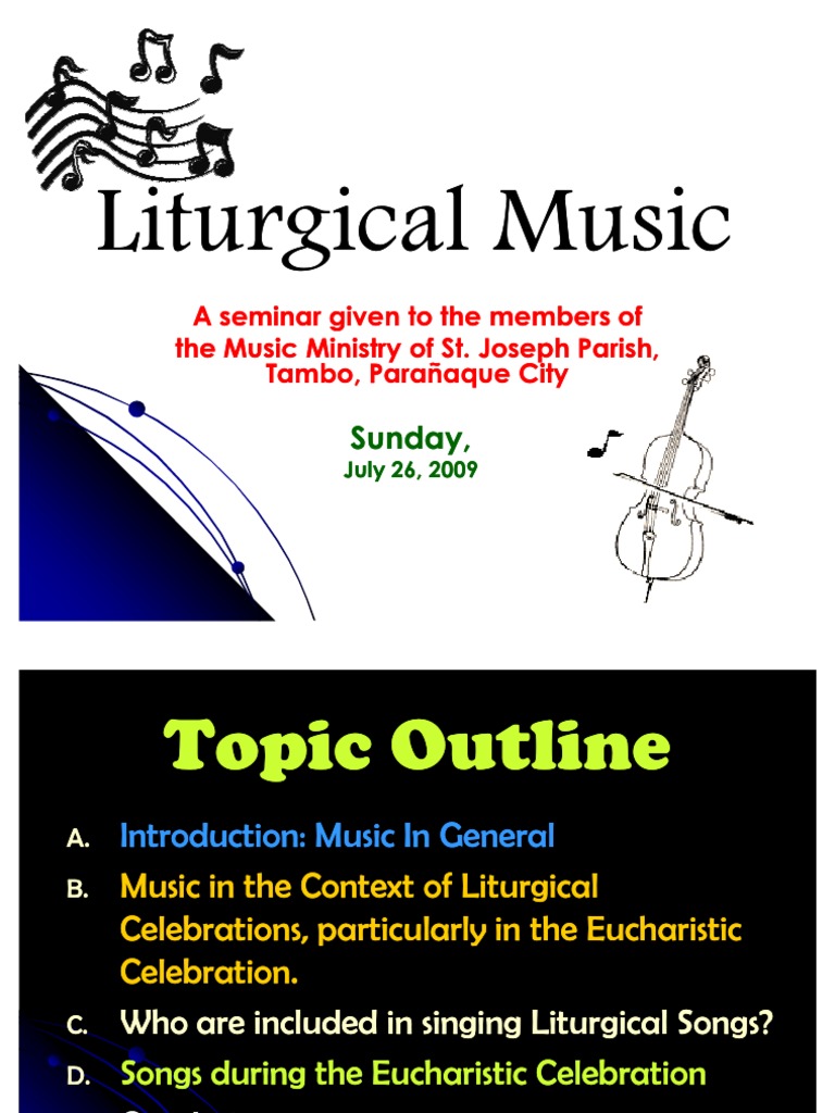 Liturgical Music Seminar Mass (Liturgy) Songs