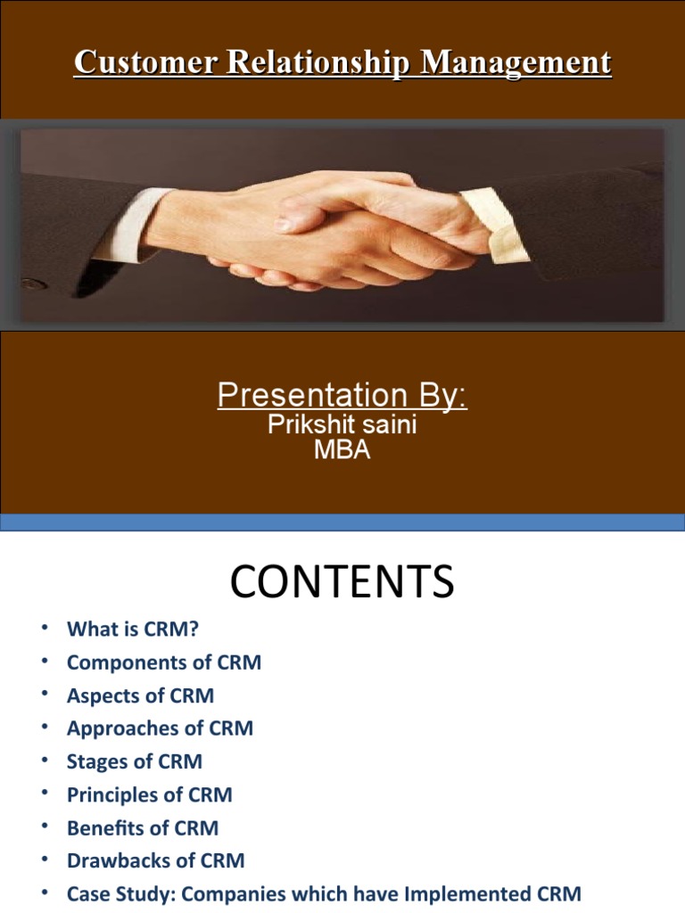 Customer Relationship Management | PDF | Customer Relationship ...
