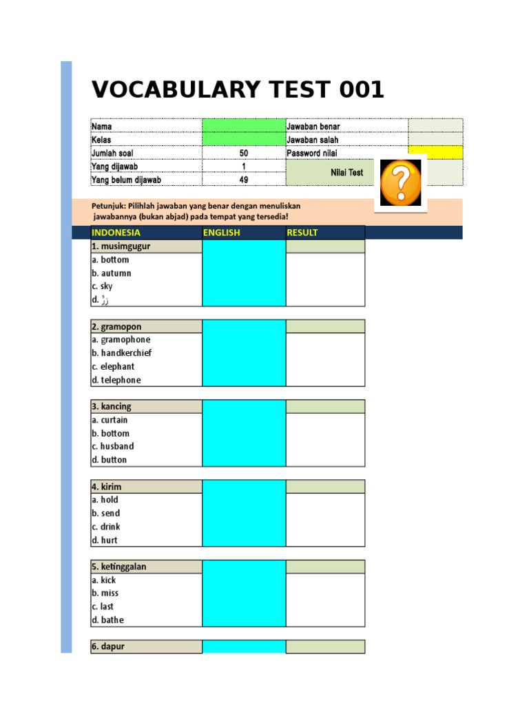 Psikotes Vocabulary Test Series | PDF | Nature