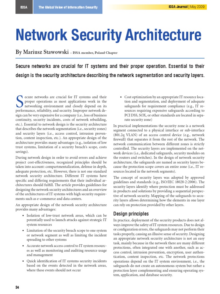 Network Security Architecture: by Mariusz Stawowski | PDF | Information ...