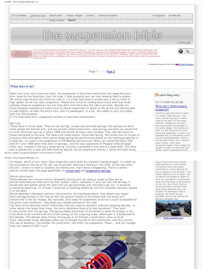 Suspension Bible PDF Suspension (Vehicle) Vehicles