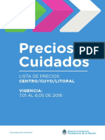 Precios Cuidados para Cuyo A Enero Del 2018