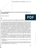 Una Aproximación Al Curso de Teoría Del Conocimiento de Leonardo Polo PDF