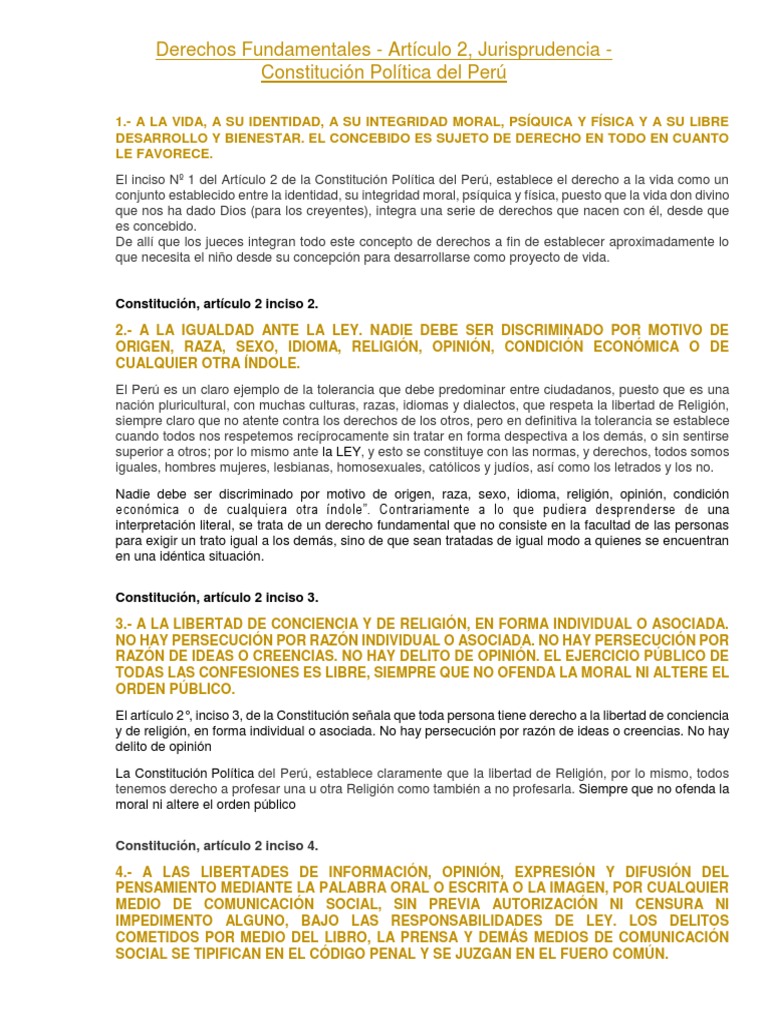Articulo 2 | PDF | Derecho Constitucional | Libertad de expresión