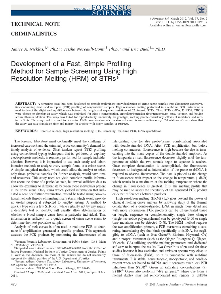 Development of A Fast, Simple Profiling Method For Sample Screening