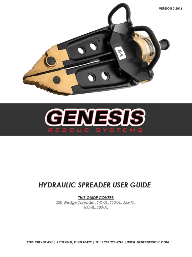 Genesis Rescue 2016 Spreaders User Guide PDF Personal Protective