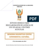 Estudio Hidrico para la regularizacion de licencia de uso de agua - Centro Experimental Castañal.pdf