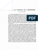 Cahen, Pour La Science de L'histoire