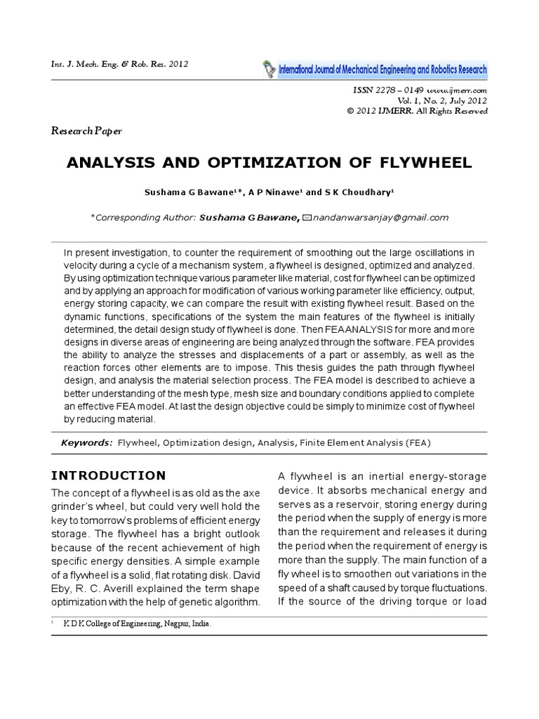 Fly Wheel Research Paper