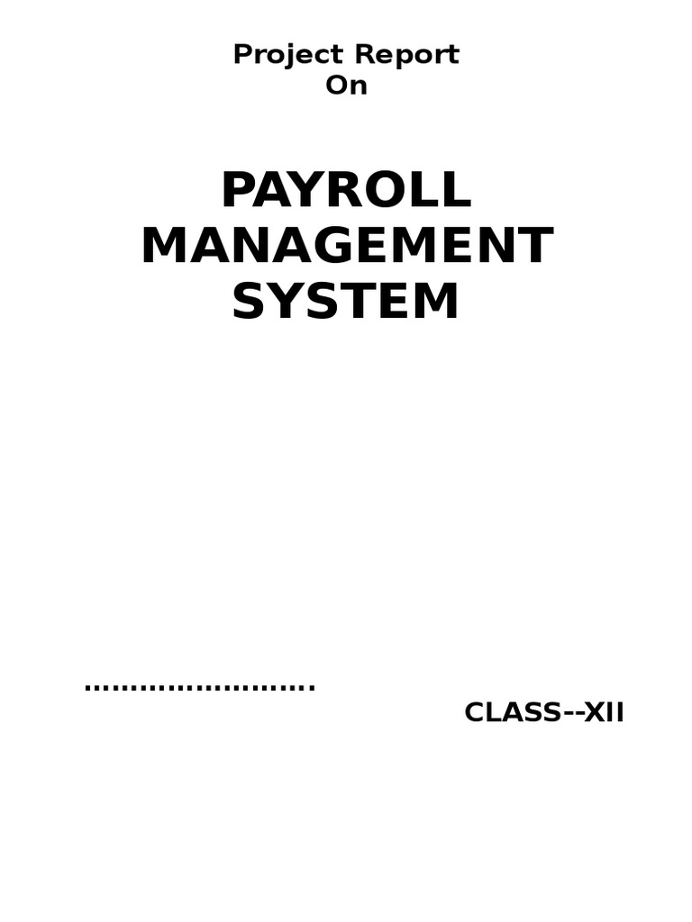 Payroll Management System PDF Software Computing