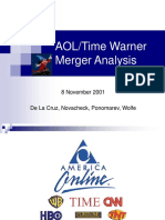 AOL/Time Warner Merger Analysis: 8 November 2001