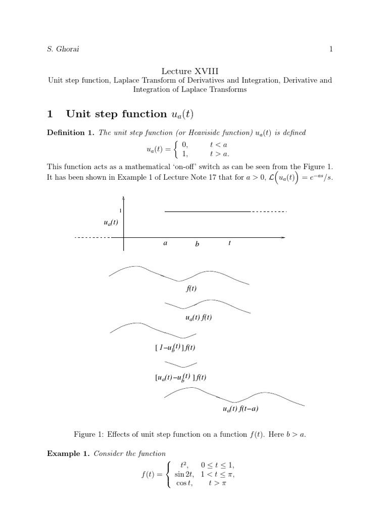 1 Unit Step Function U (T) | PDF | Laplace Transform | Function ...