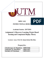 MPPC 1323 Instructional Design: Assignment 2: Discovery Learning, Project Based Learning and Component Display Theory