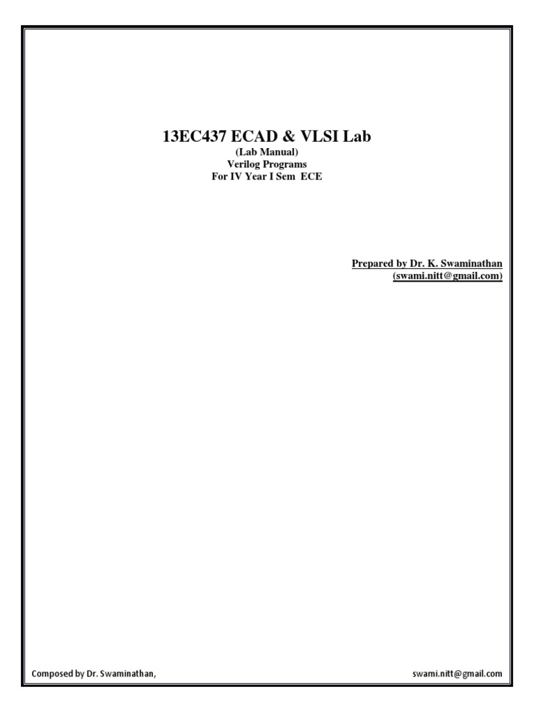 ECAD Lab Manual (ECAD and VLSI Lab) PDF Logic Gate Hardware