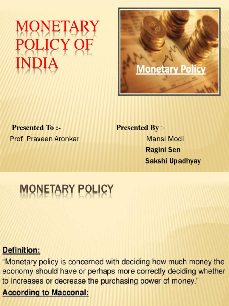 Monetary Policy of India | PDF