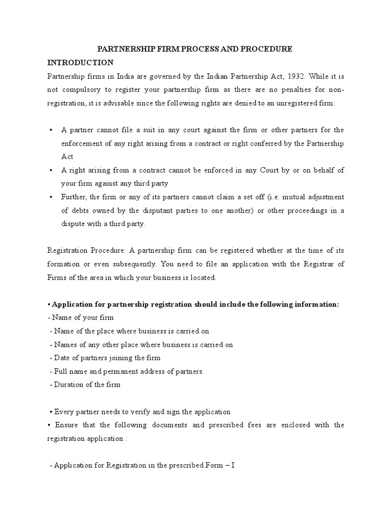 Partnership Firm Registration in India | PDF | Partnership | Lawsuit