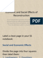 Economic and Social Effects of Reconstruction