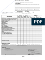 BUCET Application Form Back Page