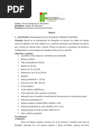 Analise de Alimentos - Determinacao de Proteinas - 91 Copias