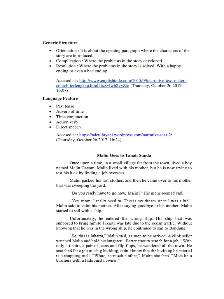 Narative Text Dan Contoh | PDF