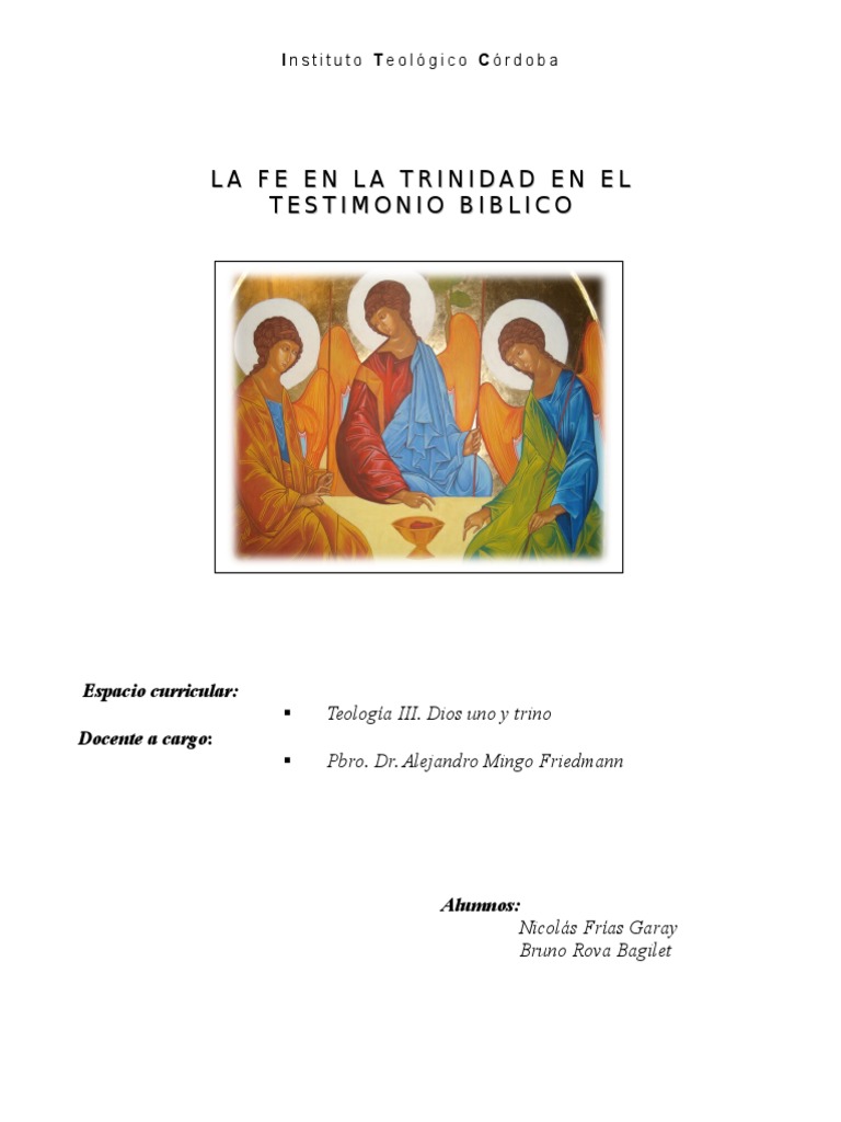 La Fe en la Trinidad y su Revelación | PDF | Dios en el cristianismo ...