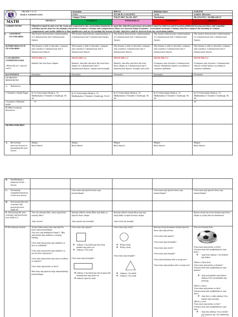 Grade 1 Activities on 3D Shapes | PDF | Shape | Curriculum