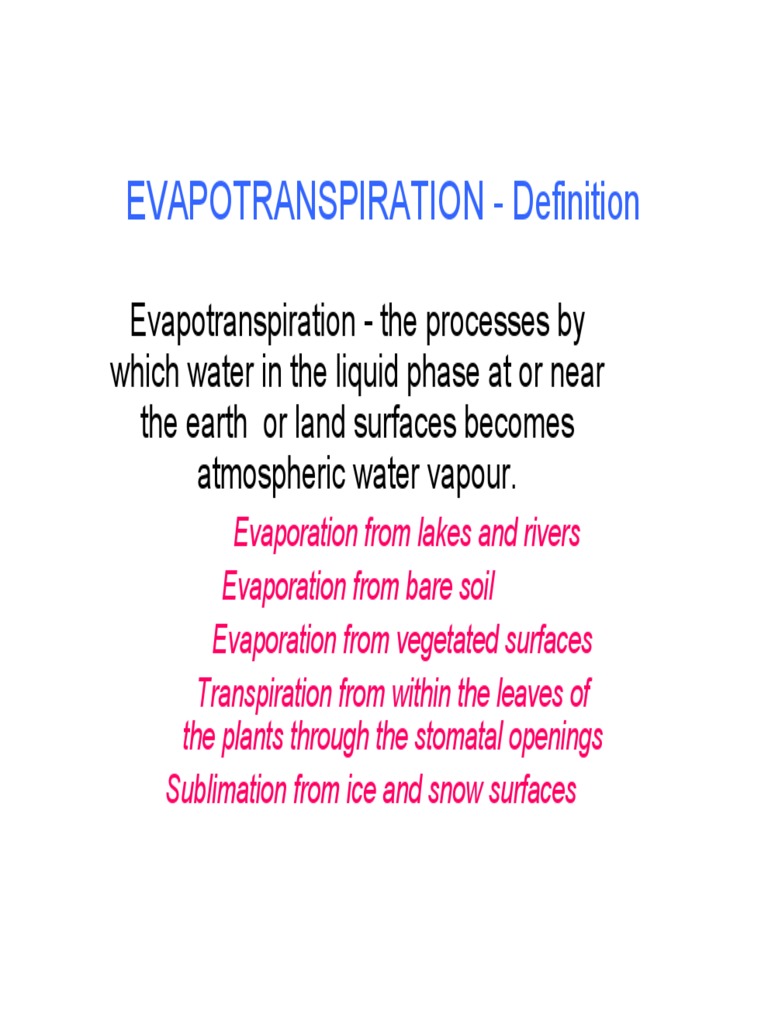C Evapo Transpiration | PDF | Stoma | Evapotranspiration