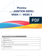 Phonics (Transition Week) Week 1 - Week 4: English Language Year 1: Scheme of Work For Phonics
