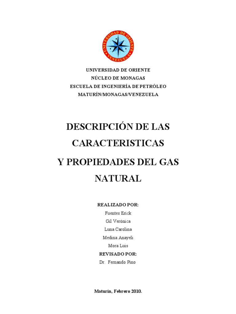 Características y Propiedades del Gas Natural | PDF