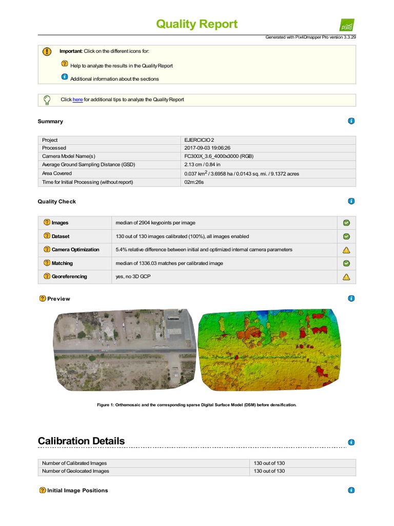 Quality Report: Calibration Details | PDF | Pixel | Image Resolution