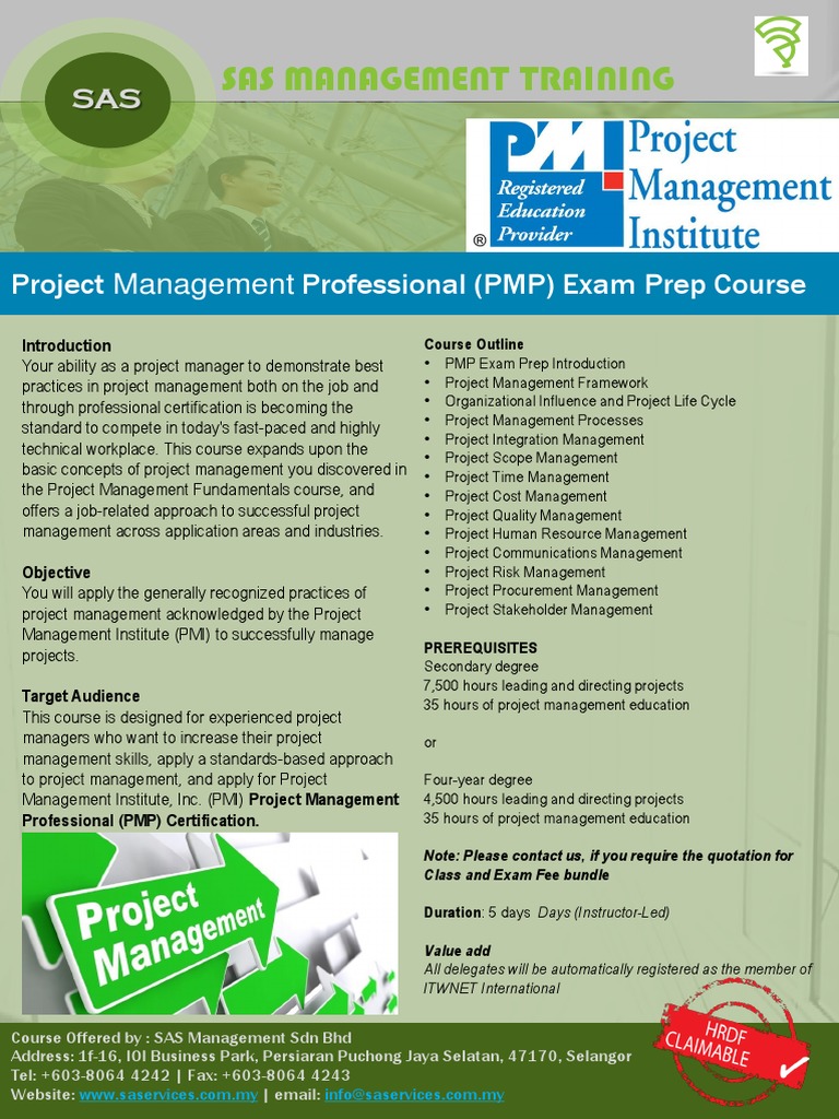 PMP Pmi Project Management Malaysia Sas Management Training PDF Project Management