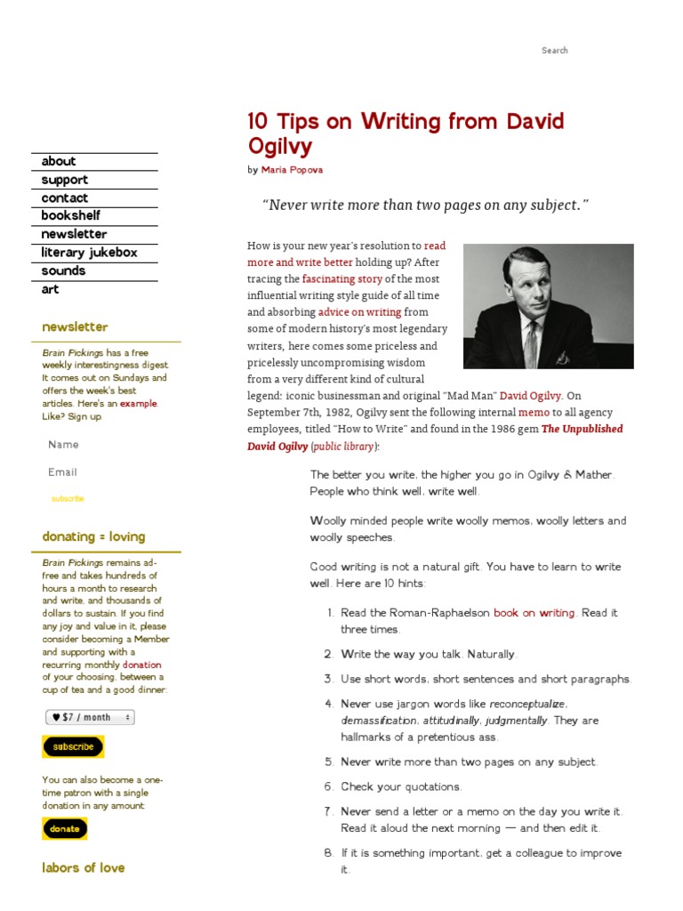 10 Writing Tips from David Ogilvy | PDF