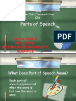Parts of Speech: Powerpoint Presentation On