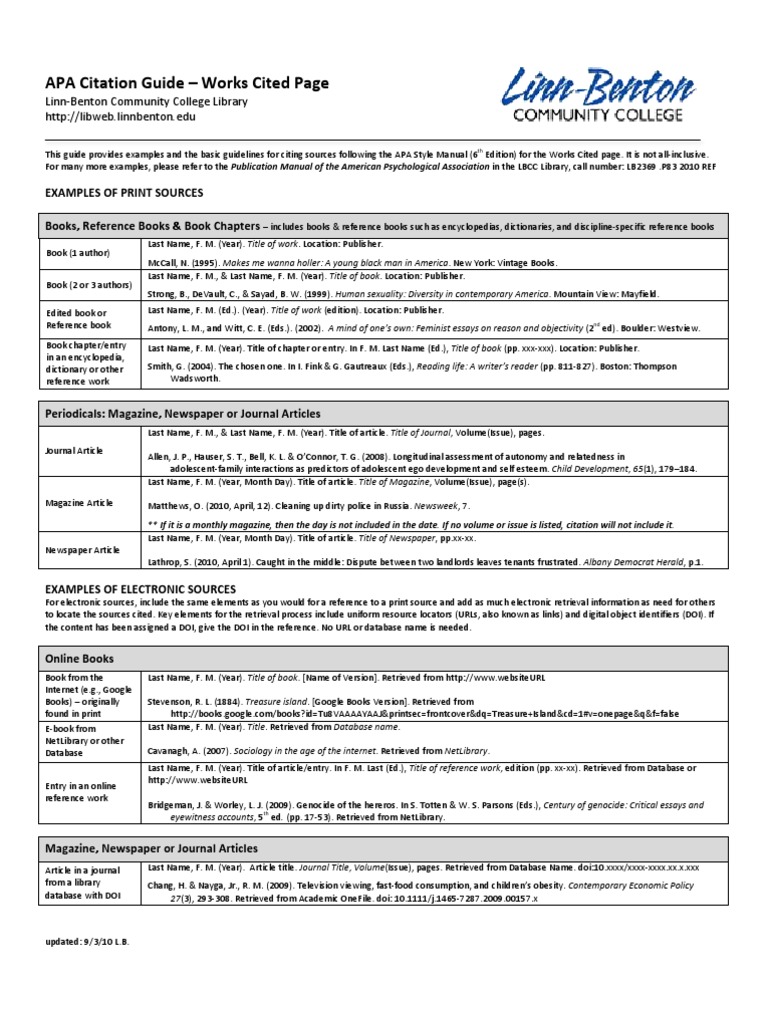 APA Citation Guide (6th ed). Apa Style Digital Object