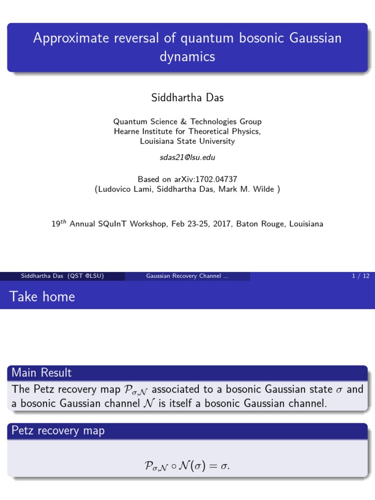 Petz Recovery Map for Gaussian States | PDF | Normal Distribution | Entropy
