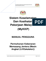 Permohonan Kebenaran Memasang Jentera Lif & Eskalator