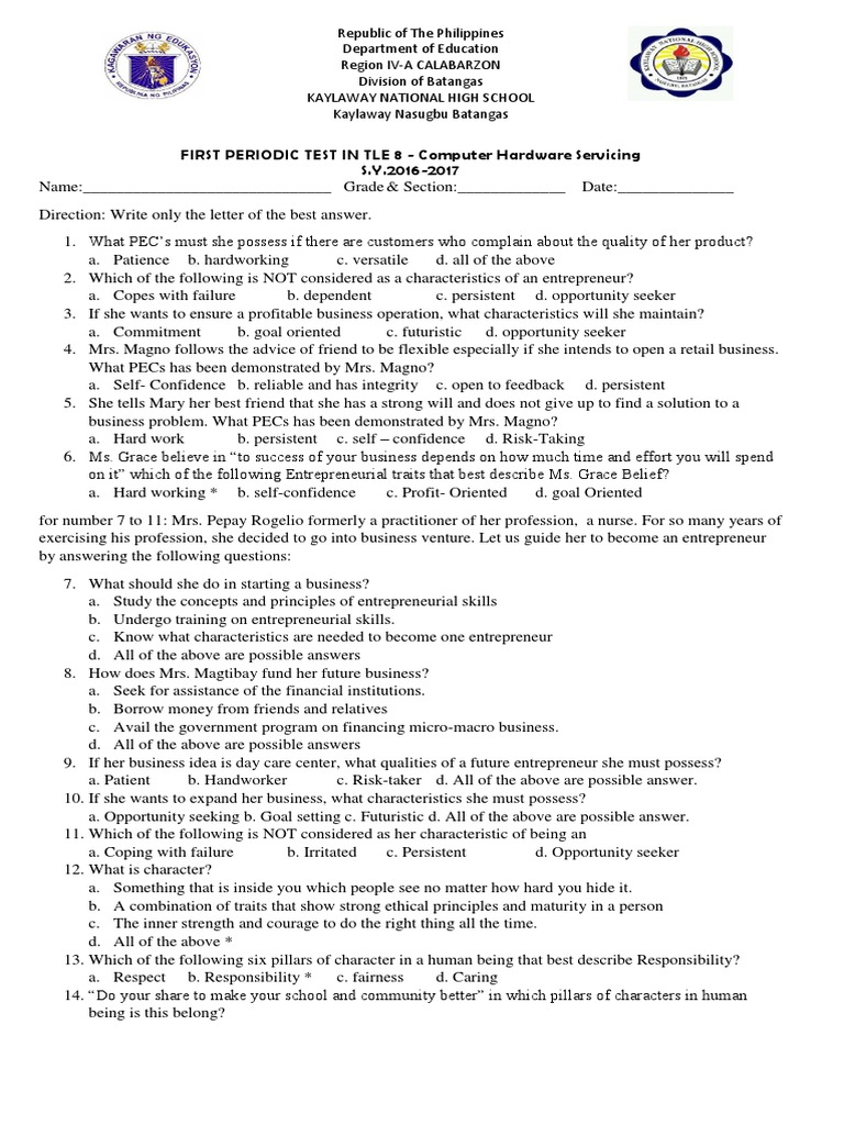 1st Periodic Test in TLE 9 PDF Network Topology Computer Network