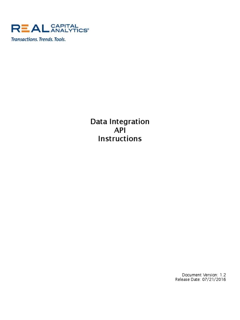 RCA Data Integration API Overview | PDF | Application Programming ...
