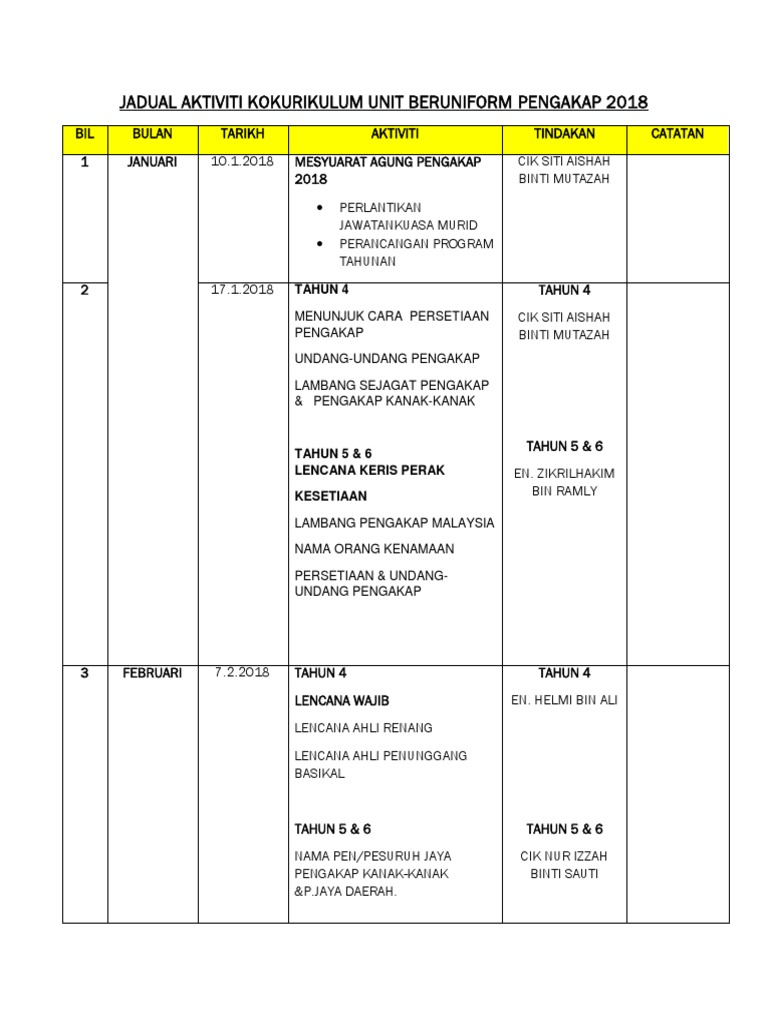 Takwim Rancangan Tahunan Pengakap 2018 3