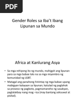 Gender Roles Sa Iba't Ibang Lipunan Sa Mundo